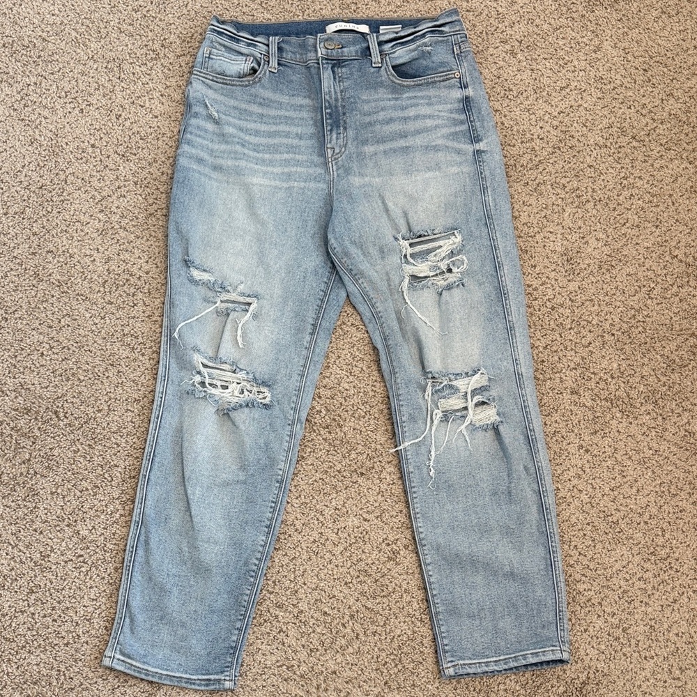 Eunina Light Blue Distressed Boyfriend Jeans